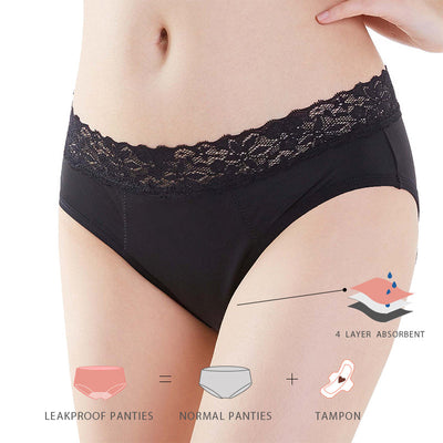 Braga Menstrual Talle Medio con Encaje - Absorción Máxima-BluesBlu